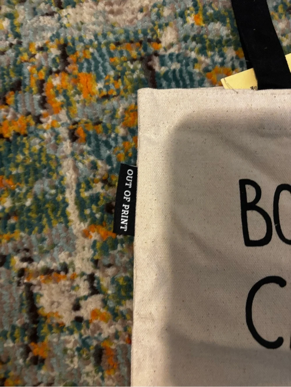 NWT Out of Print Natural Canvas Tote with Black Accents